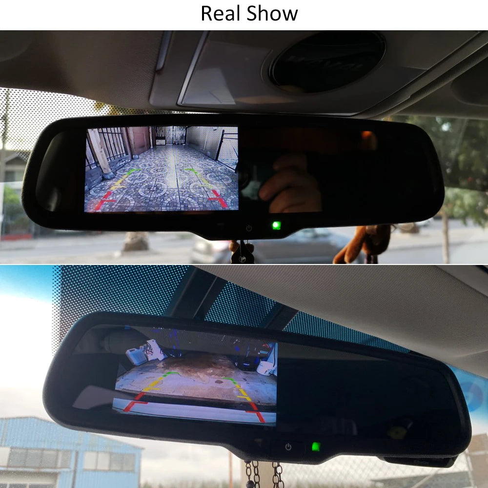 4.3'' Car Rearview Mirror Monitor Bracket LCD Video Monitor Camera Parking Monitor with HD Screen Driving Recorder
