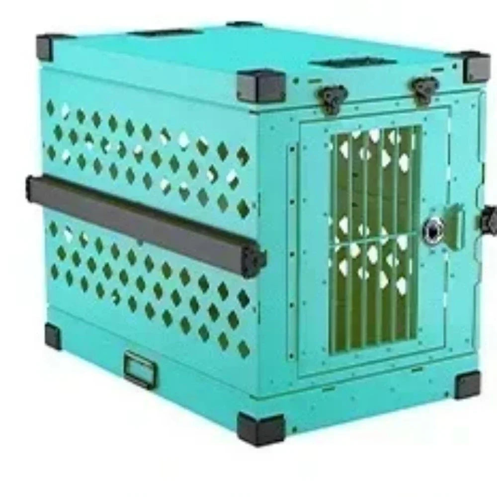 Heavy Duty Collapsible Dog Crate - Premium Aluminium Alloy for Medium to Large Breeds, Perfect for Travel and Camping