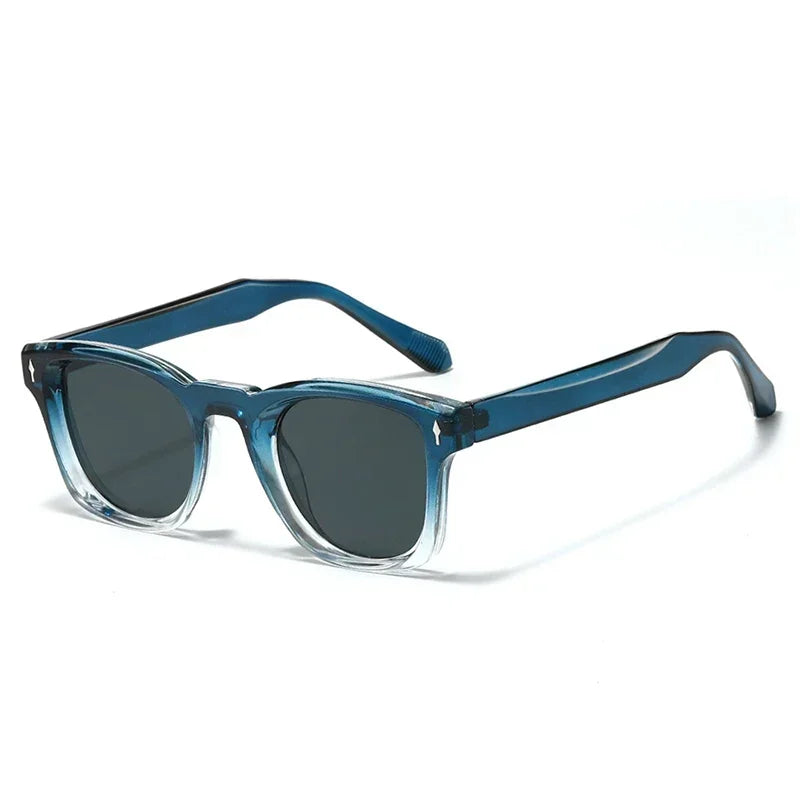 Retro Rivets Square Sunglasses Women Fashion Gradient Shades UV400 Men Green Black Sun Glasses