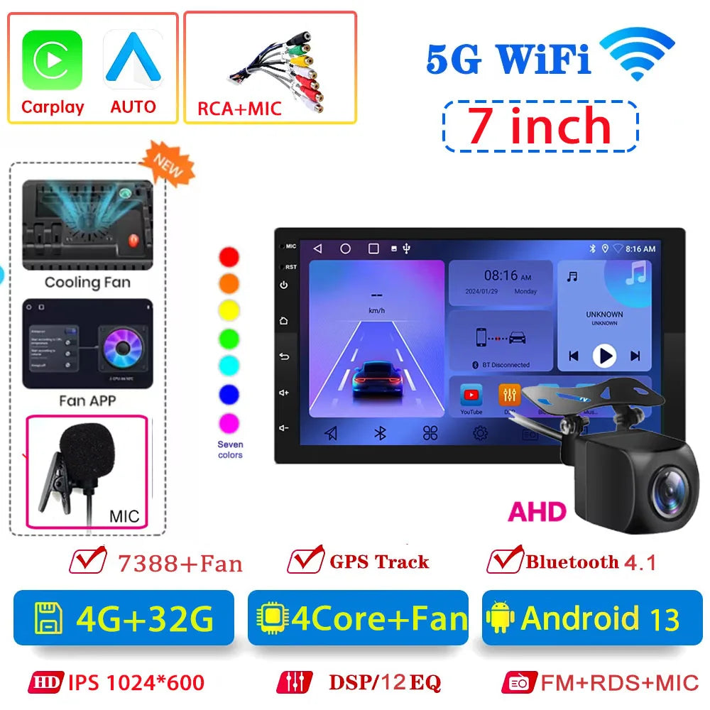 Android 14 4G 64G Multimedia Car Radio Carplay Auto Player GPS Navigation for Toyota Hyundai Nissan Kia LADA FIAT VW 9 10 Inch