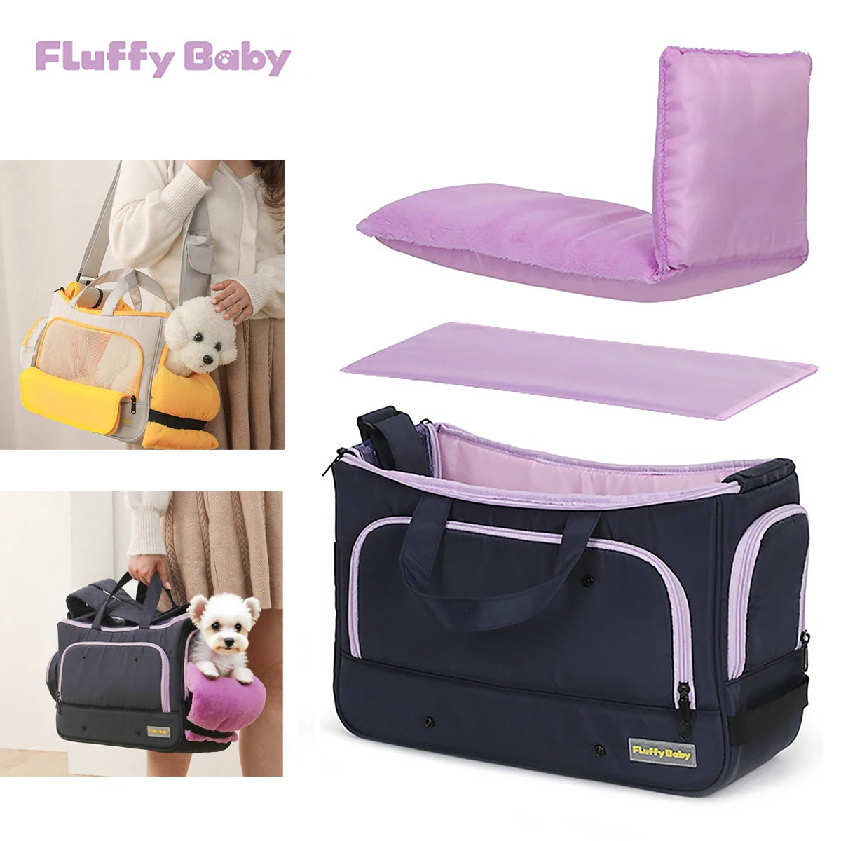 Pet Travel Carrying Bag Crossbody Bag Portable Puppy Pet Bag Handbag with Adjustable Shoulder Strap Small Pet Supplies