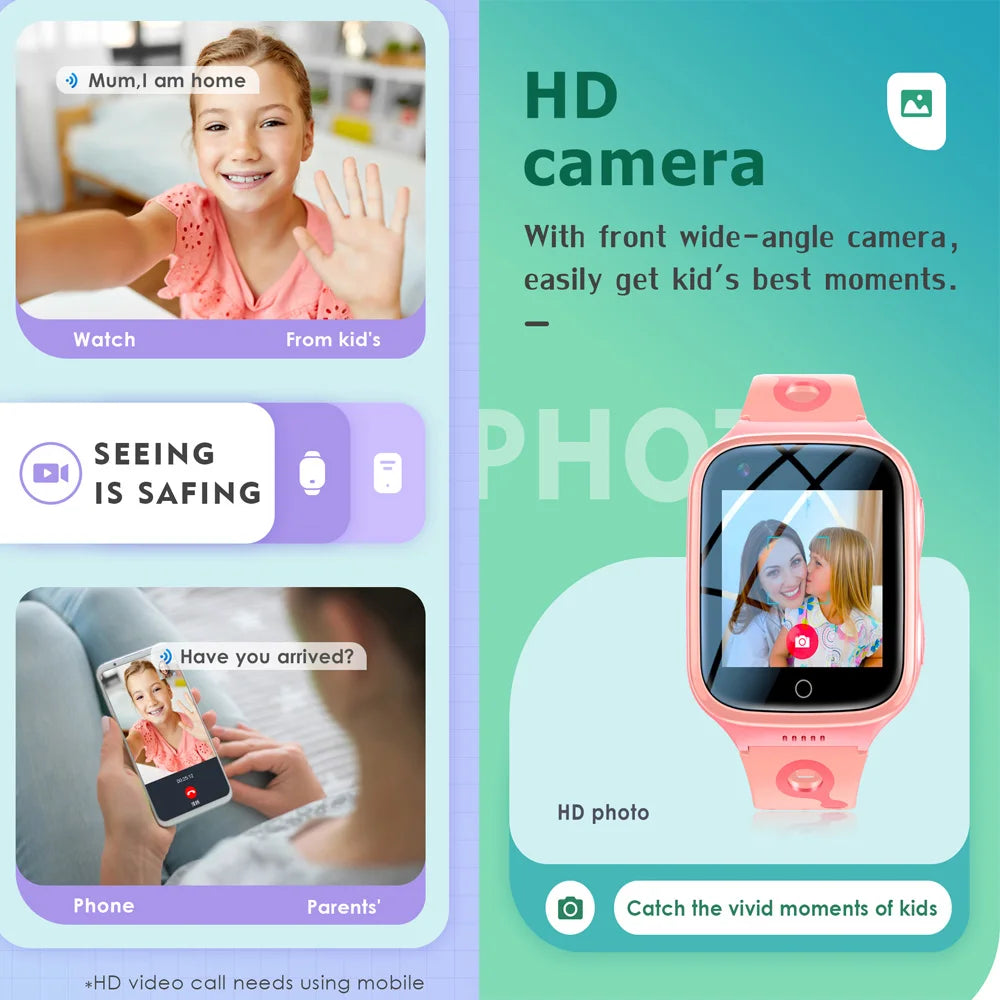 KGG 4G Smart Watch Kids GPS Wifi 1000Mah Video Call Tracker Location SOS Call Back Monitor Phone Watch Smartwatch Children Gifts