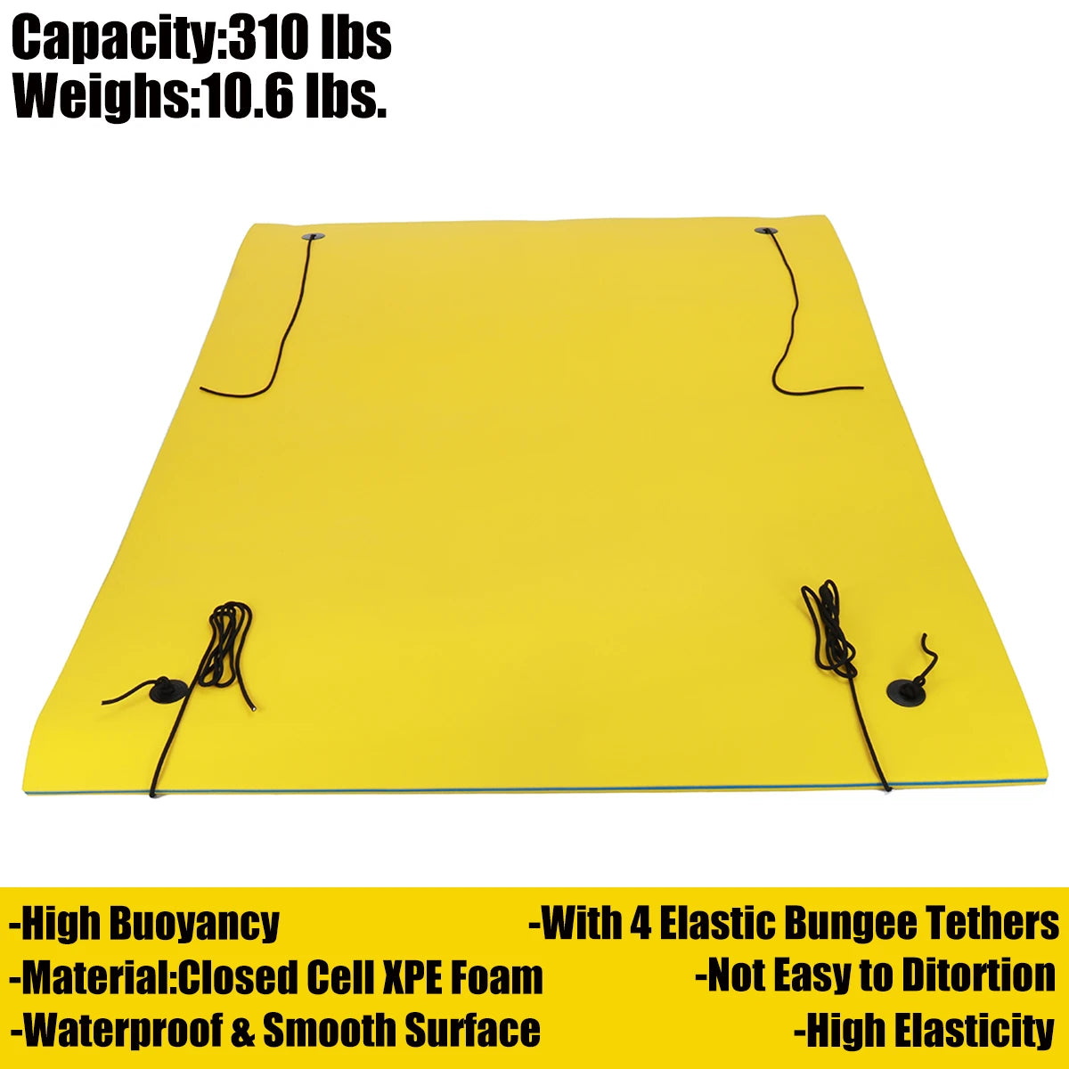 101"X69.5" Floating Water Pad Tear-Resistant XPE Foam Bouncy Water Floating Bed for Pool Beach Ocean Lake