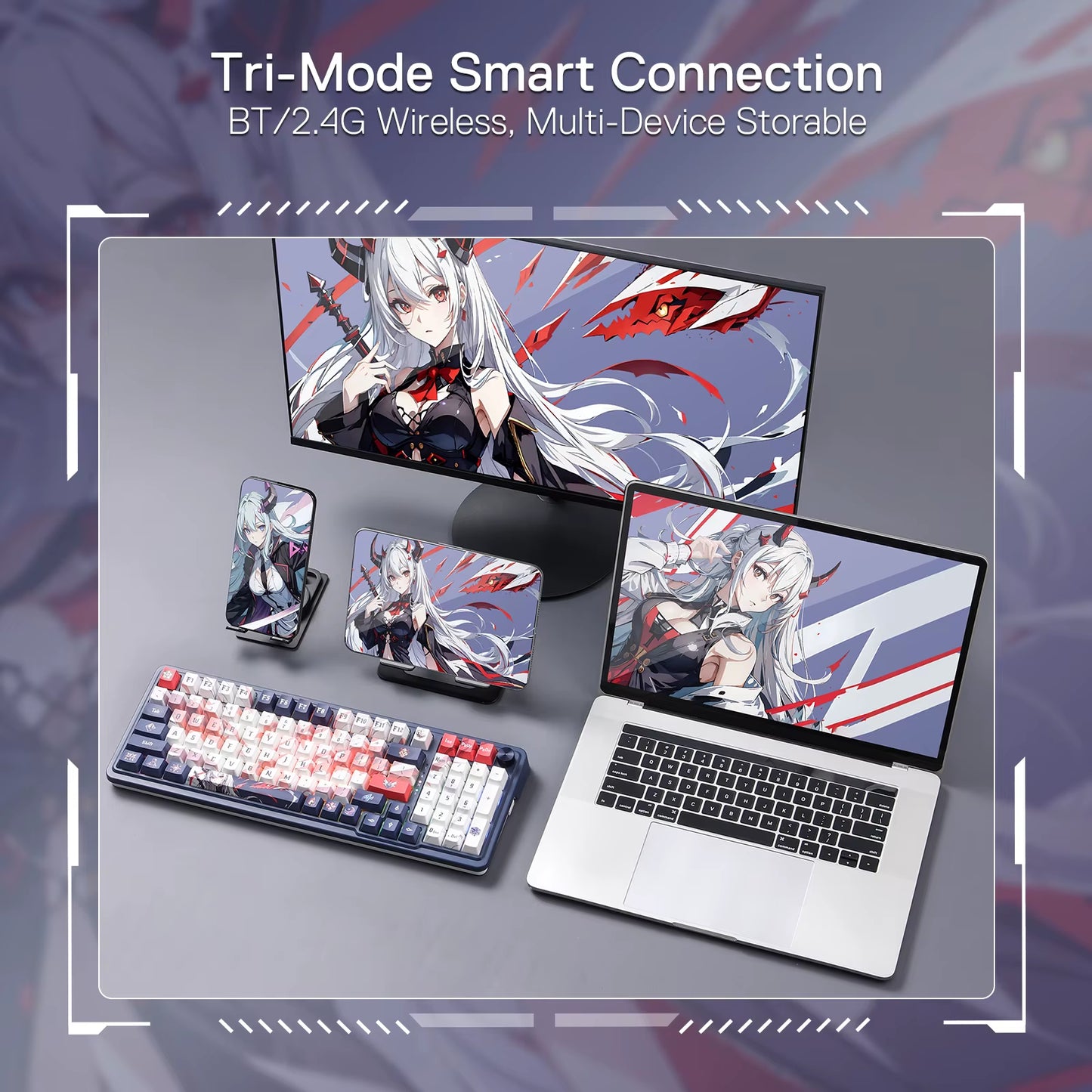 Unleash Your Gaming Potential with the Redragon K686 PRO SE 98 Keys Wireless RGB Mechanical Keyboard - Anime-Inspired, Hot-Swap Ready!