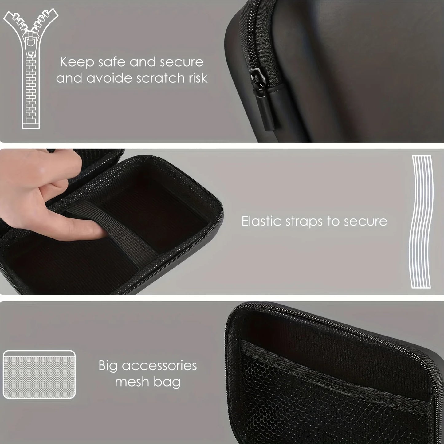 Handheld Game Console Carrying Case, Protective Travel Retro Mini Player Box for Charging Cable, Earpods, Batteries