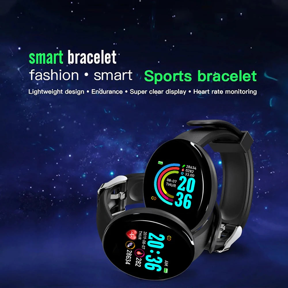 D18 Smart Watch for Ios Android Men Waterproof Smartwatch Women Sleep Monitor Message Fitness Tracker Bracelet Sport Watches SMS