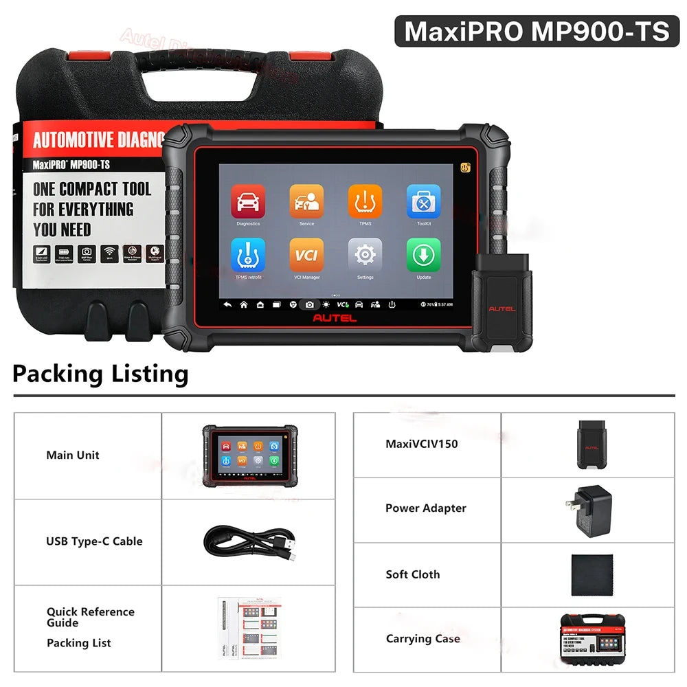 Autel Maxipro MP900-TS OBD2 Code Reader Car Diagnostics Scanner TPMS Programming Tools CAN FD Doip Upgraded of MP808S TS MP900BT