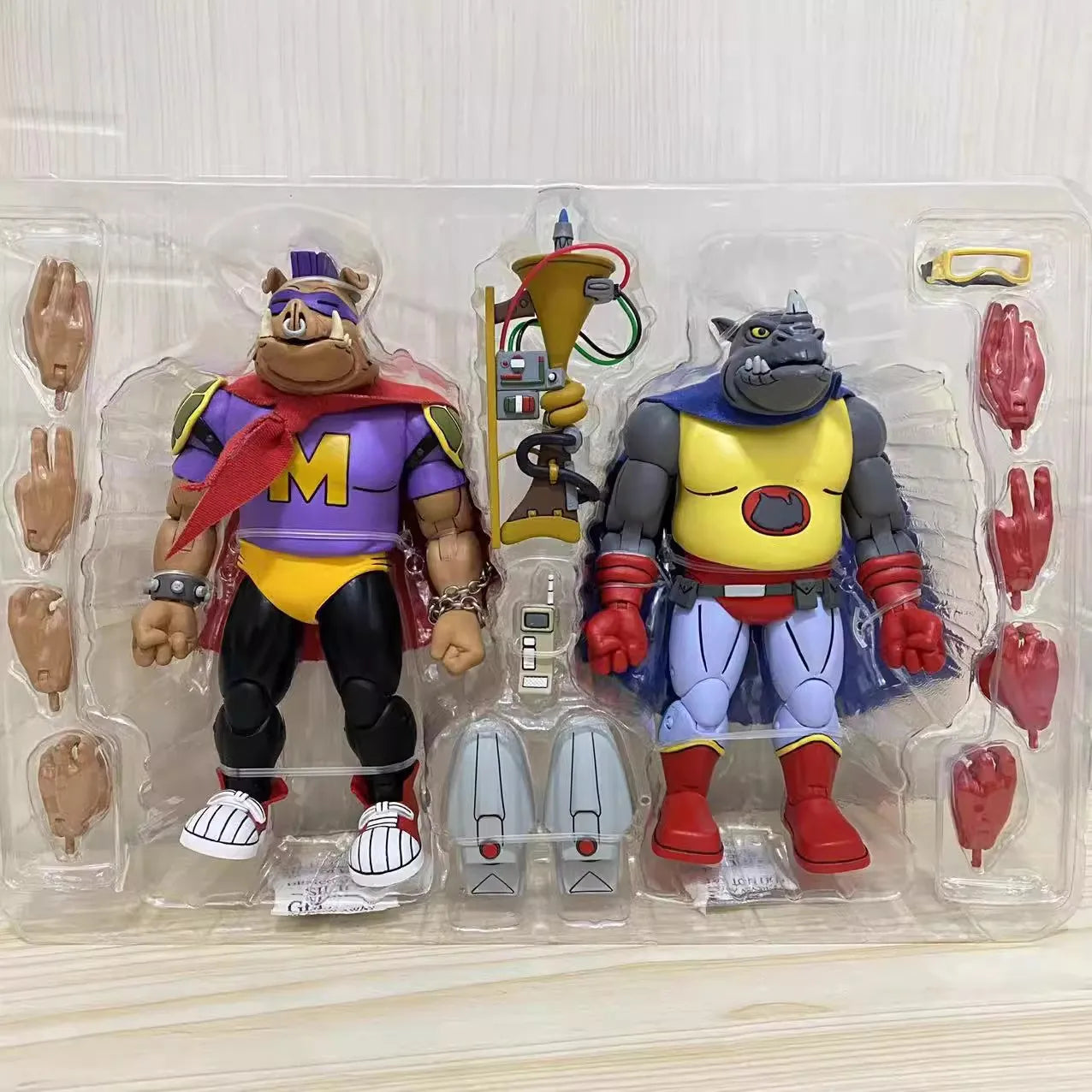 54293 Toys Teenage Mutant Ninja Turtles Mighty Hog & Rhino-Man Action Figures 18 CM Original Doll Model Collection Gift