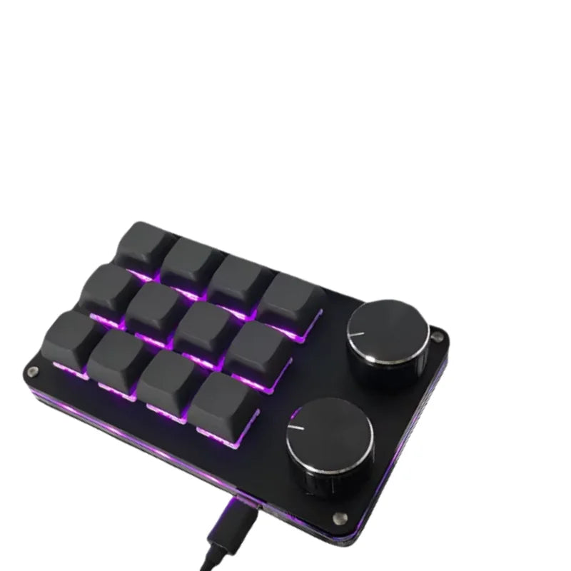 Programming Macro Custom 2 Knob Bluetooth Keyboard RGB 12 Key Copy Paste Mini Button Gaming Keypad Mechanical Hotswap Macropad