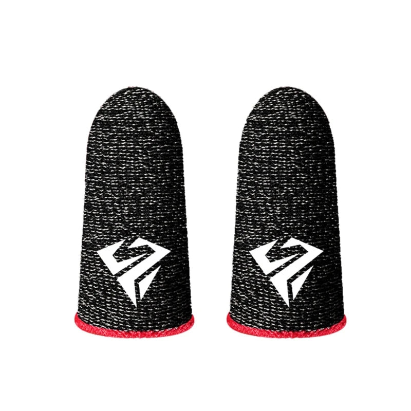 2 Pcs Mobile Game Fingertip Gloves Sweatproof Anti-Slip Touch Screen Finger Sleeve Breathable Gaming Fingertip Cover for Gamer