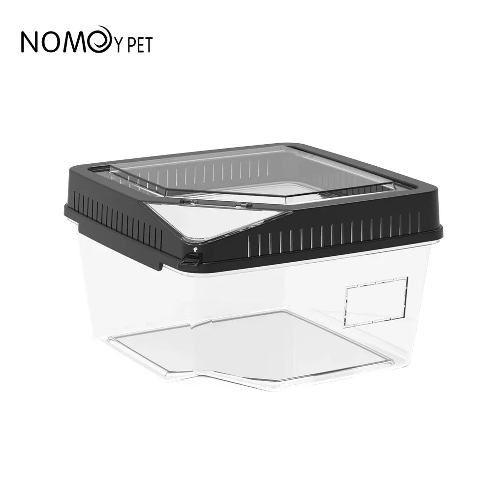 Reptile Habitat Terrarium Breeding Box Transparent Acrylic Anti-Escape Feeding Box with Thermometer for Lizard Scorpion Spider