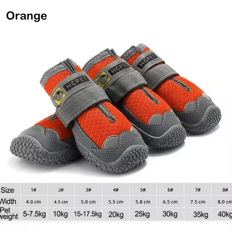 Durable and Breathable 4-Piece Dog Shoe Set for Large Dogs - Anti-Slip Outdoor Footwear for Hiking and Daily Use