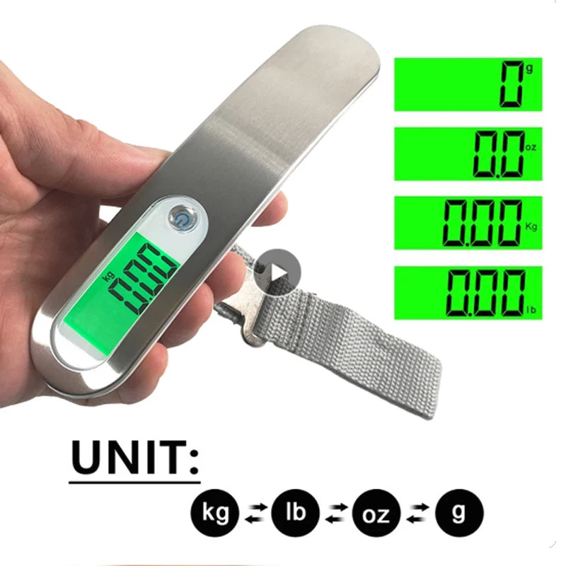 Portable Electronic Scale Digital LCD Hanging Scale 110Lb/50Kg Luggage Suitcase Travel Baggage Bag Weight Scale Balance Tool