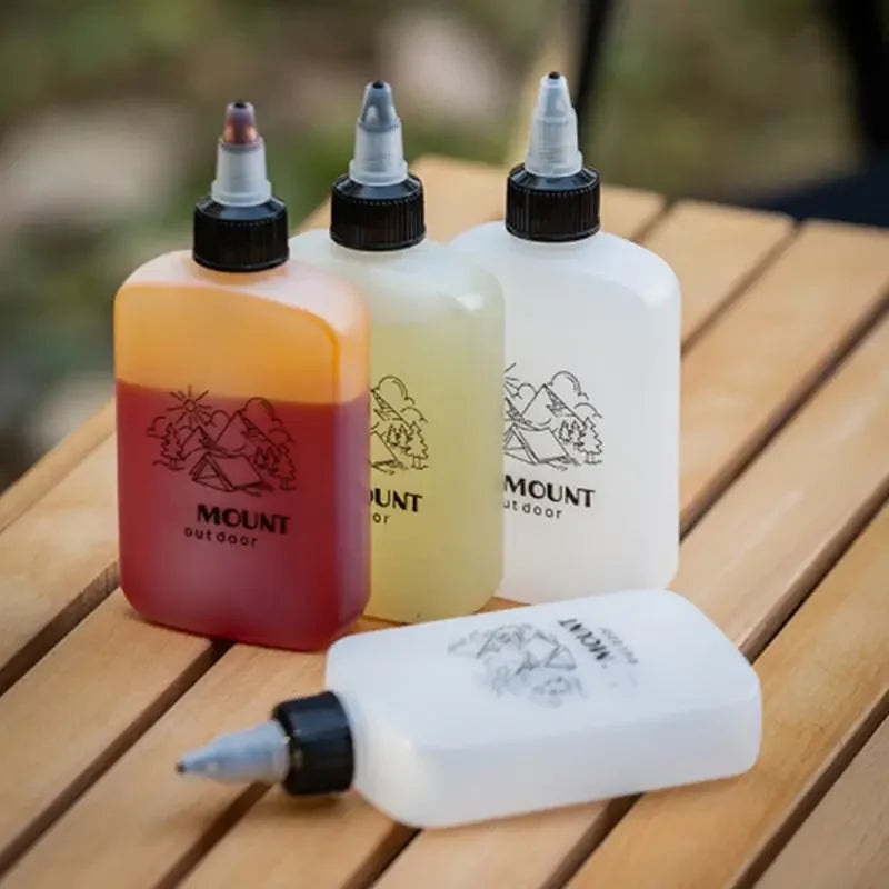 Outdoor Camping Oil Dispenser Bottle 120Ml Leakproof Vinegar Jar Squeeze Bottle with Twist Top Cap HDPE for Cooking Grilling