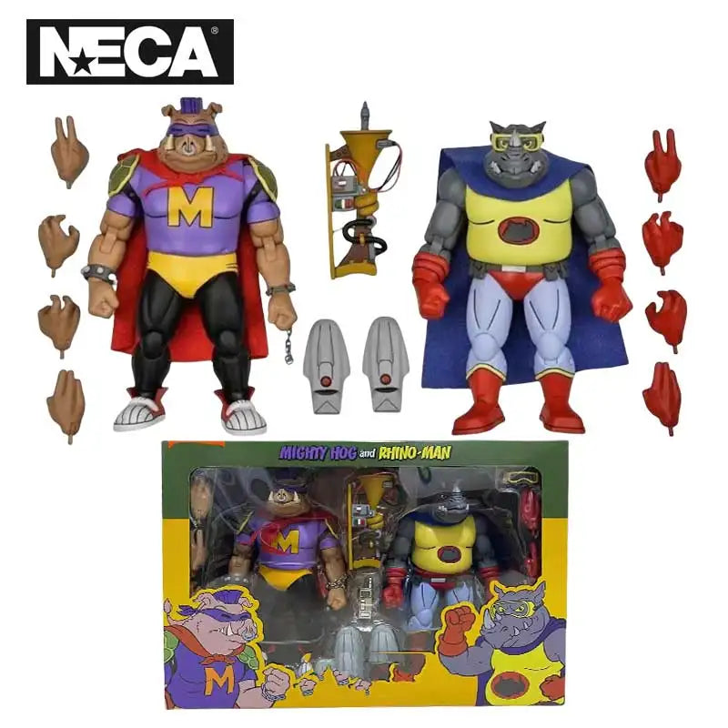 54293 Toys Teenage Mutant Ninja Turtles Mighty Hog & Rhino-Man Action Figures 18 CM Original Doll Model Collection Gift