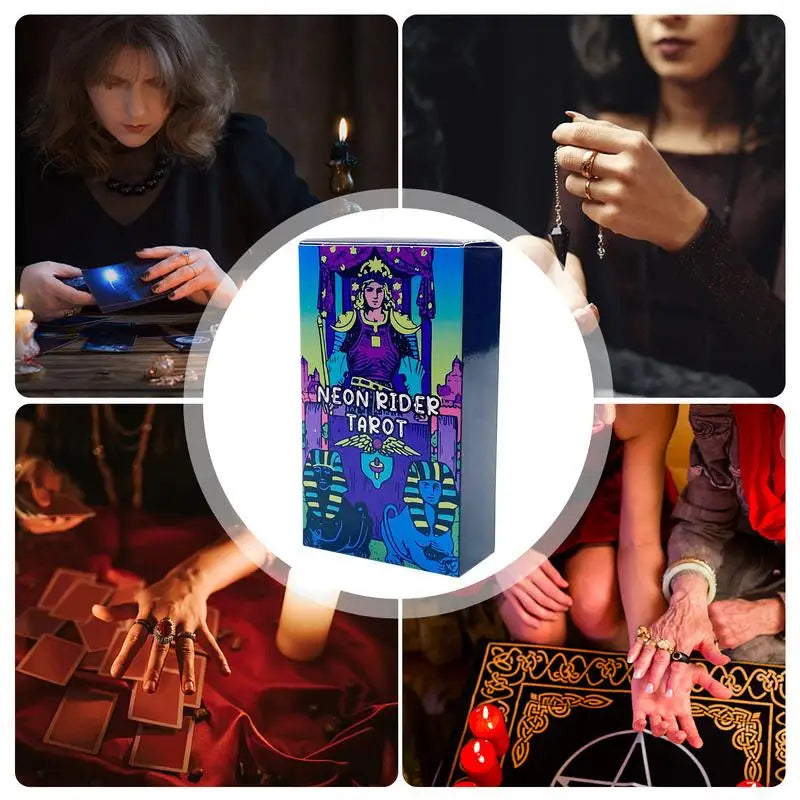 1 Box Neon Rider Tarot Cards 78PCS Original Tarot Deck for Tarot Reading Divination Fortune Telling Game in English Tarot
