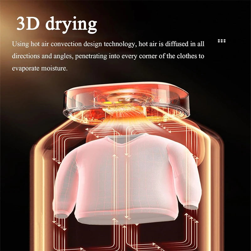 Large Capacity 3D Hugging Flexible Folding Dryer Quick Drying Constant Temperature Double Sterilization Clothes Dryer