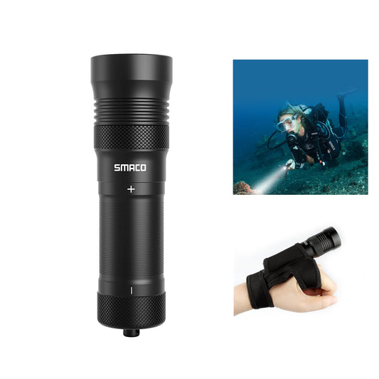 Professional Diving Flashlight with IPX8 Waterproof Rating and 300M Underwater Visibility