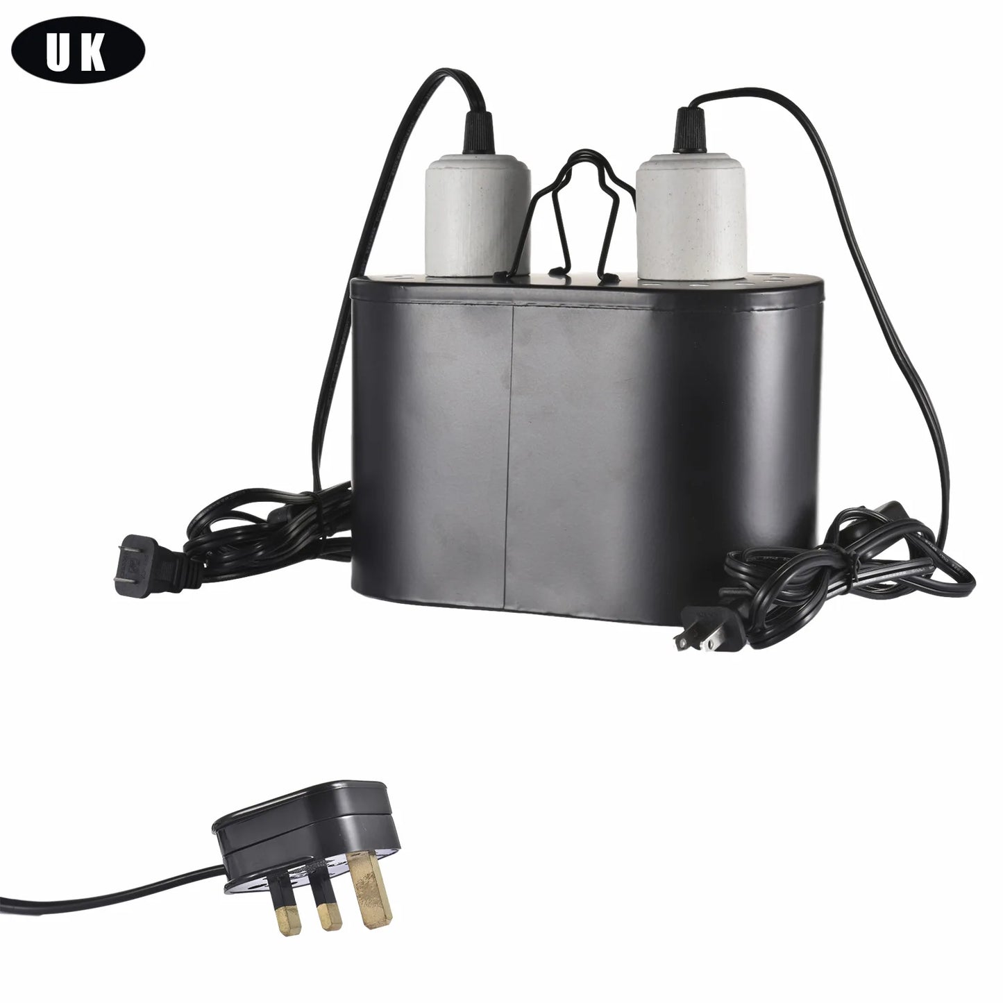Dual Reptile Light Fixture Dual Deep Heat Lamps UVB Light Fixture for Reptiles Dome Heat Lighting Lamp Combo Kit