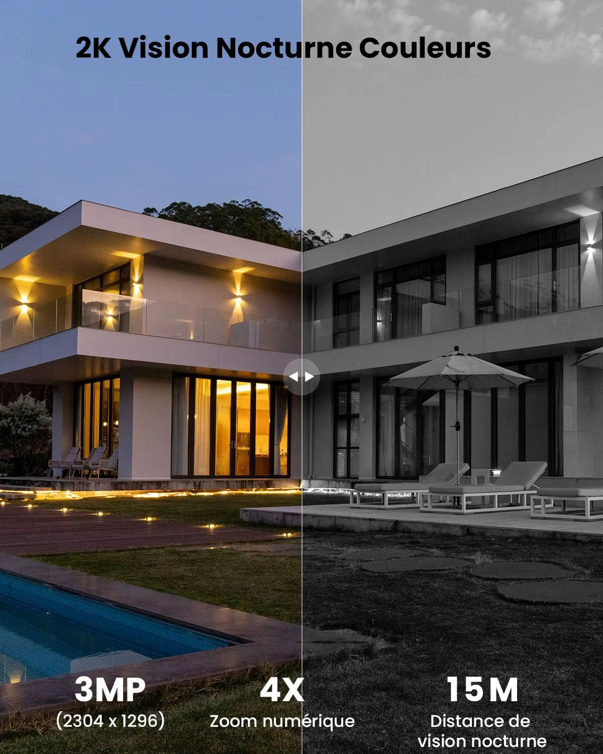 2K 3MP 360° PTZ HD Outdoor Solar Surveillance Camera, Outdoor Battery with PIR Motion Sensor, Colour Night Vision