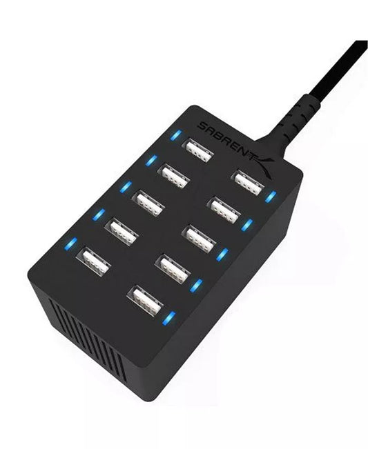10-Port USB Charger with 60W Power Output 
