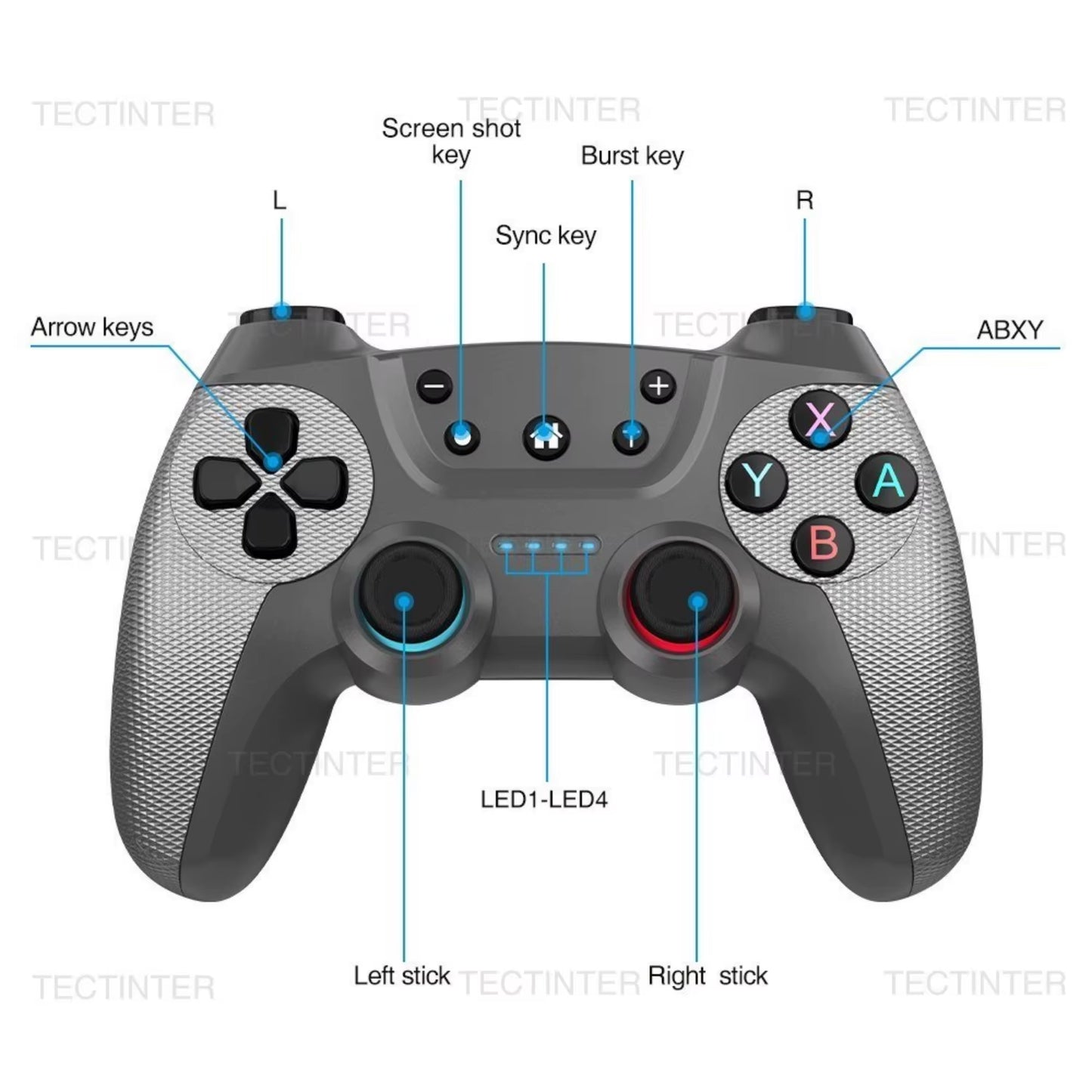 TECTINTER Support Bluetooth Wireless Controller Compatible / Oled Android Gamepad USB Joystick Control