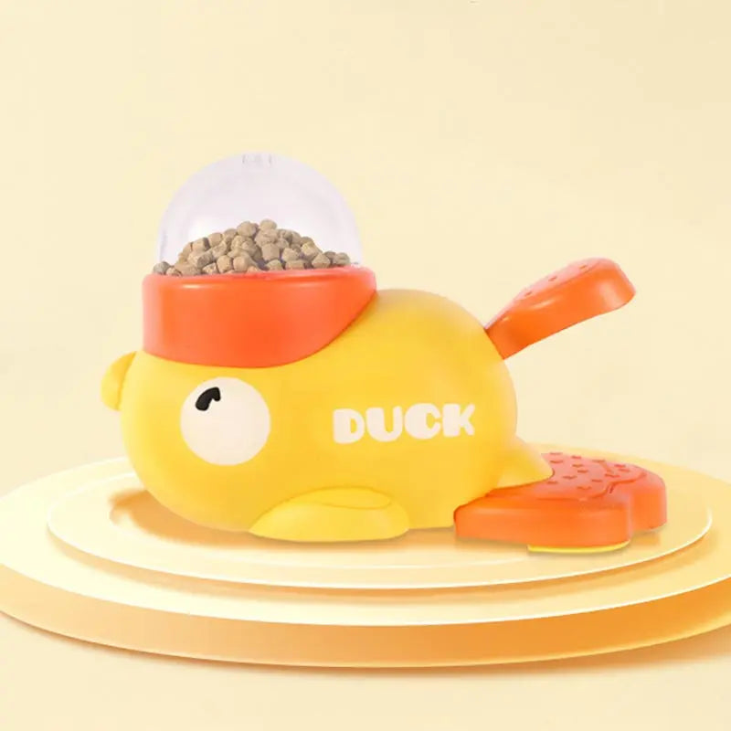 Dog Puzzle Feeder Pet Automatic Feeding Machine Yellow Duck Interactive Food Snack Feeder for Dog Training Mental Enrichment