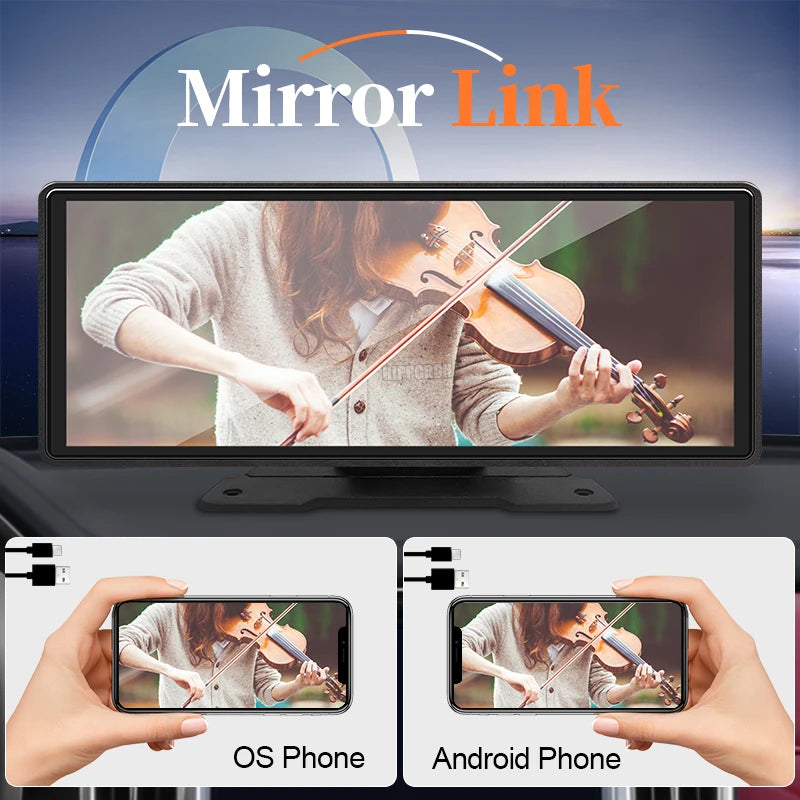 10.26” Carplay Android Auto Car Radio Multimedia Video Player IPS Touch Screen with AUX USB Support Rearview Camera