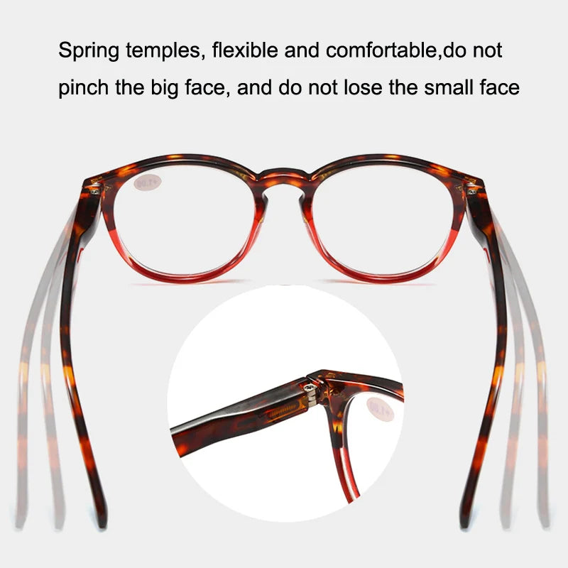 4 Pairs Mens Women Spring Hinge round Horn Power Oval Reading Reader Glasses 1-4