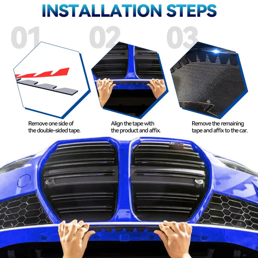 8-Piece Universal Car Front Bumper Guard and Chassis Protection Kit with Pre-Attached Anti-Scratch and Anti-Skid Features