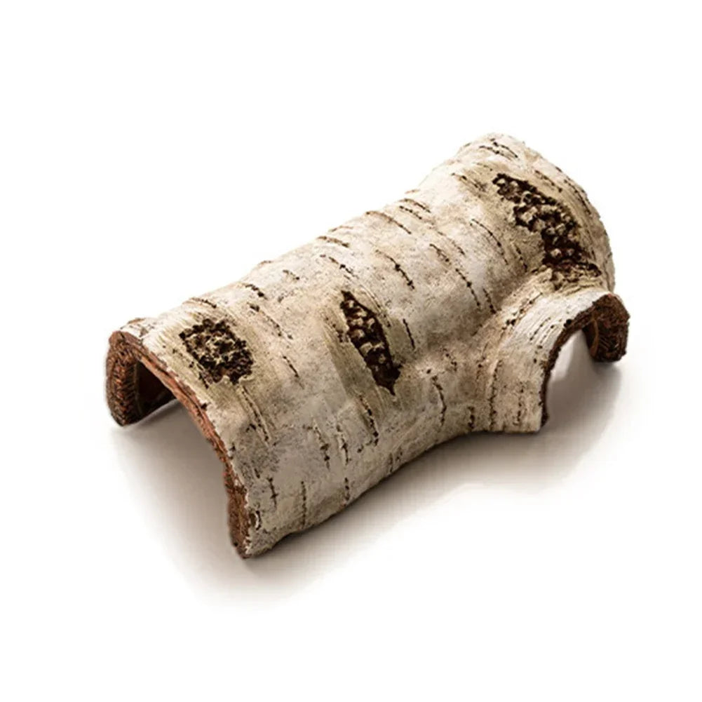 Resin Large Reptile Hide Wooden Bark Appearance Hideout House Hiding Cave Shelter for Reptile Habitat Decoration