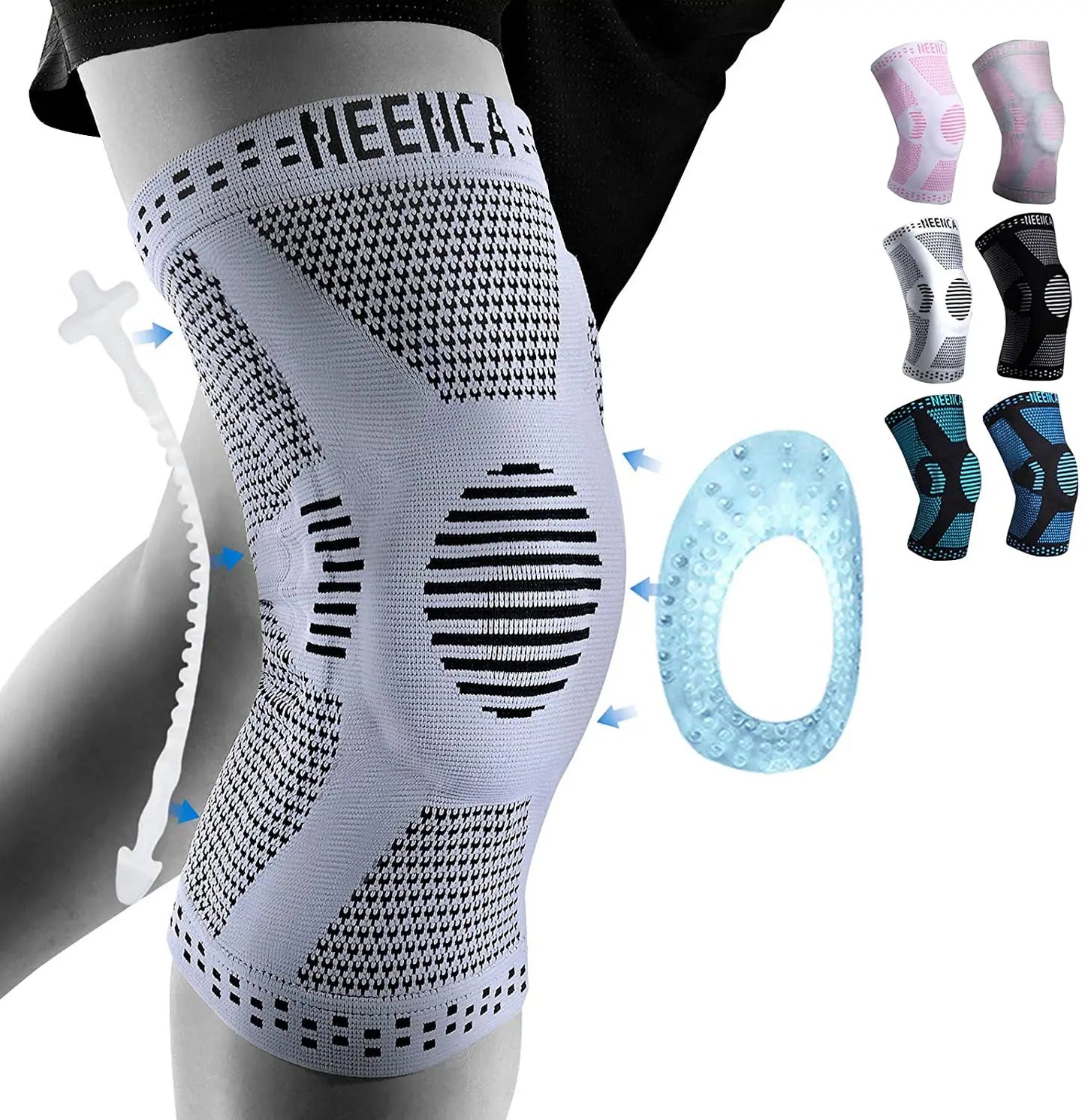 Copper Knee Brace Knee Support with Patella Gel Pad &Side Stabilizers for Knee Pain Sport Arthritis ACL Joint Pain Relief