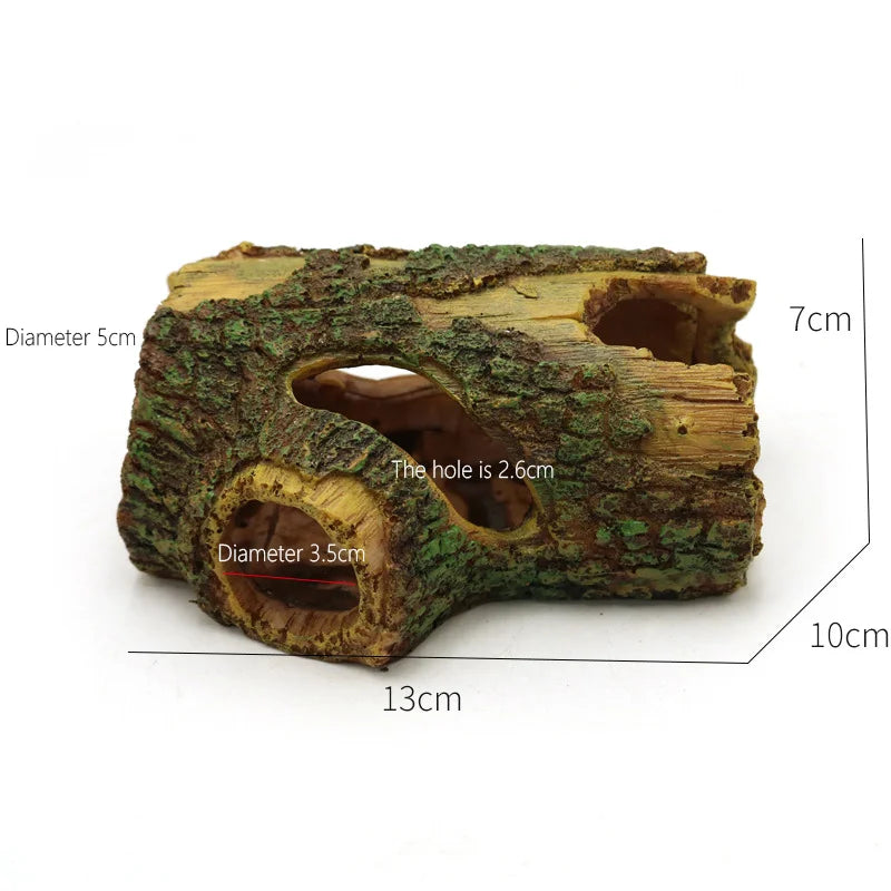 Fish Tank Reptile Box Landscaping Decoration Creative Resin Ornament Lizard Gecko Tree Root Hide Cave Amphibians Terrarium Decor