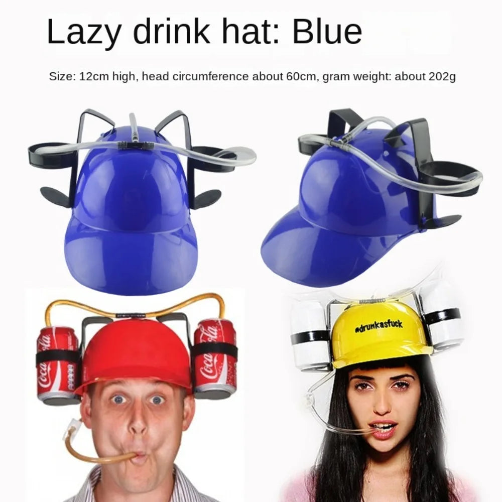 Birthday Party Outdoor Beer Hat Fast Delivery Lazy Creative Beer Beverage Hat Lazy Drinking Beverage Helmet Headgear