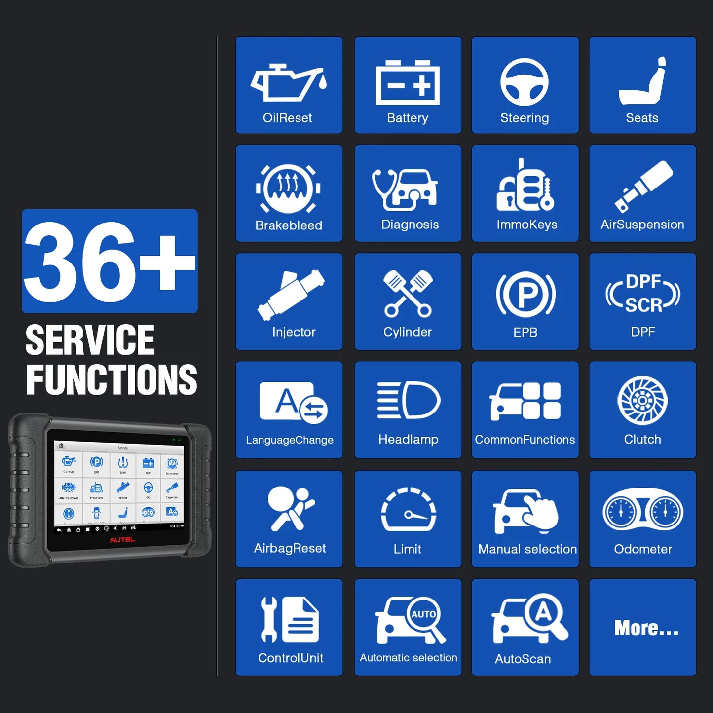 Autel Maxicheck MX808S Full System Diagnostic Tool with 36+ Special Functions Read/ Erase Fault Codes Upgrade Version of MX808