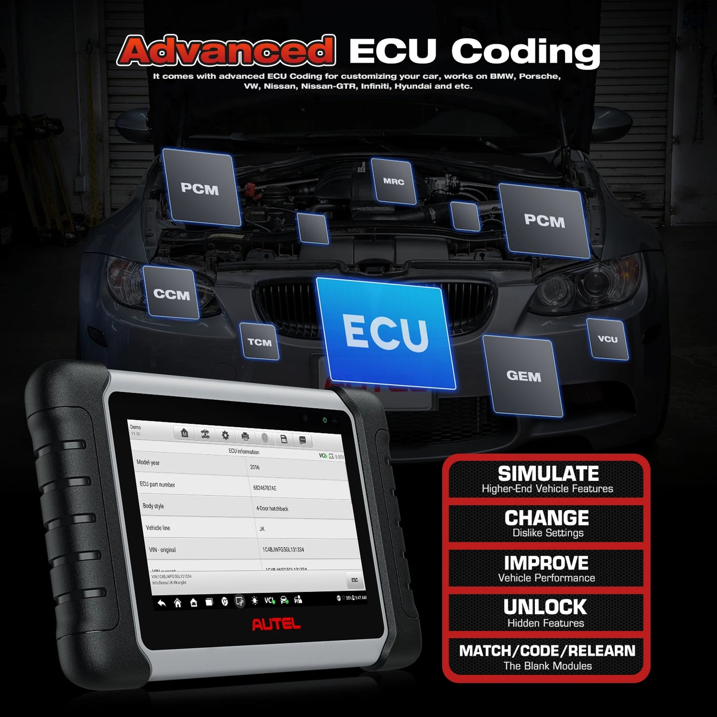 Autel Maxipro MP808BT PRO Auto Diagnostic All System Scanner Upgrade of DS808 Same Function as MS906