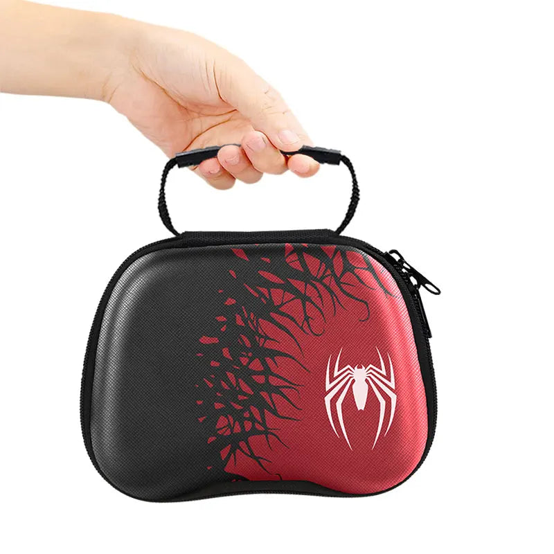Portable Storage Bag for PS5 PS4 Xbox Switch Pro Game Controller Cover Box Spider Theme Travel Carry Gamepads Protective Case