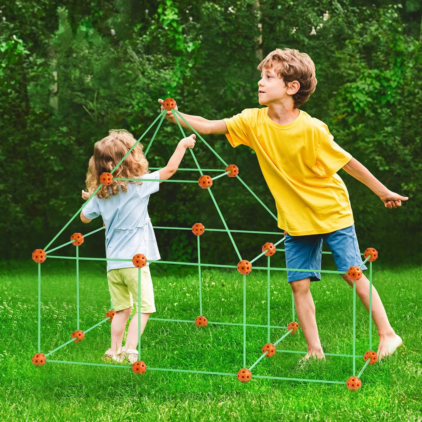 Tent Fort Building Kit for Kids Glow in the Dark STEM Construction Toy 85P