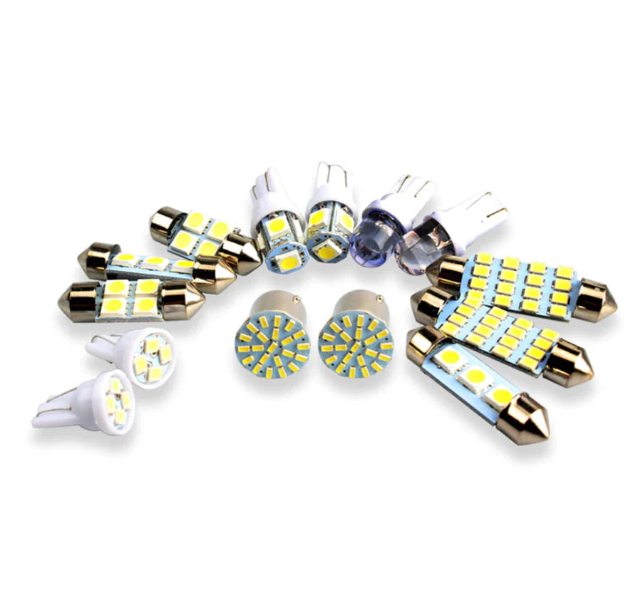 28Pcs Car Interior White Combo LED Map Dome Door Trunk License Plate Light Bulbs