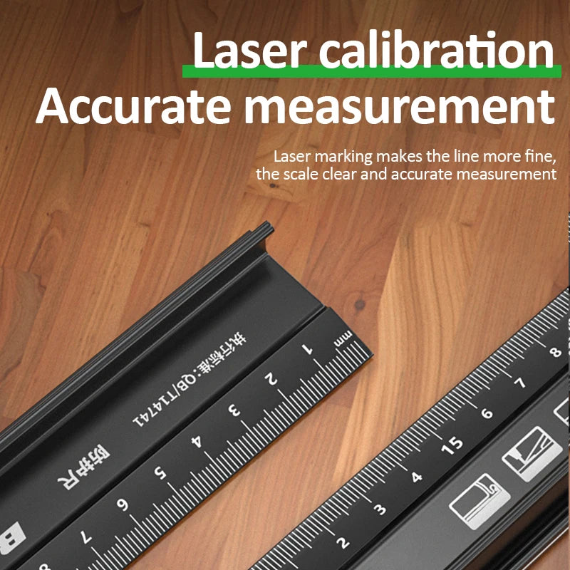 20/30/45Cm Multifunctional High Precision Aluminum Alloy Straight Ruler anti Cutting Hands Marking Ruler for Drawing Measuring