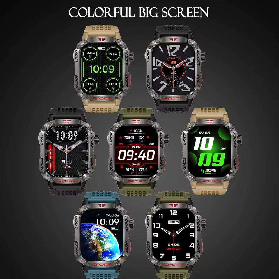 Military GPS Smart Watch Men Flashlight Compass Waterproof Outdoor Sport Tracker Bluetooth Call Smartwatch