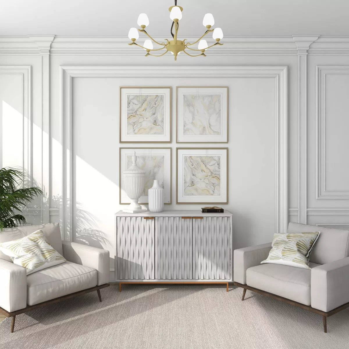 26-Inch Contemporary White Ceramic Vase - Elegant Large Tabletop Decor with Unique Design