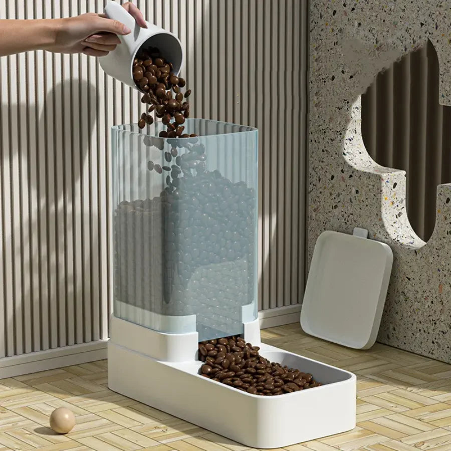 1Pc/2Pcs 1.5Kg/3.3L Convenient and Stylish Automatic Pet Feeder and Water Bowl Set for Indoor Dogs/Cats