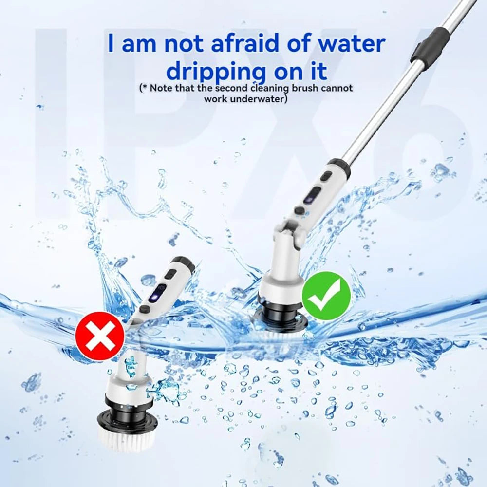 Novulife Cordless Electric Spin Scrubber with 9 Replacement Head Dual Speed Electric Brush for Cleaning Power Bathroom Scrubber for Bathtub Tile Floor