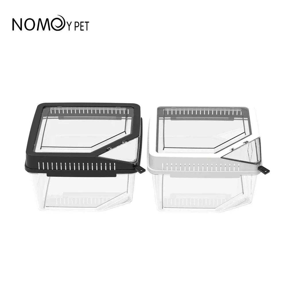 Reptile Habitat Terrarium Breeding Box Transparent Acrylic Anti-Escape Feeding Box with Thermometer for Lizard Scorpion Spider