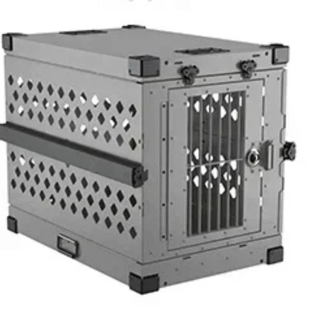 Heavy Duty Collapsible Dog Crate - Premium Aluminium Alloy for Medium to Large Breeds, Perfect for Travel and Camping