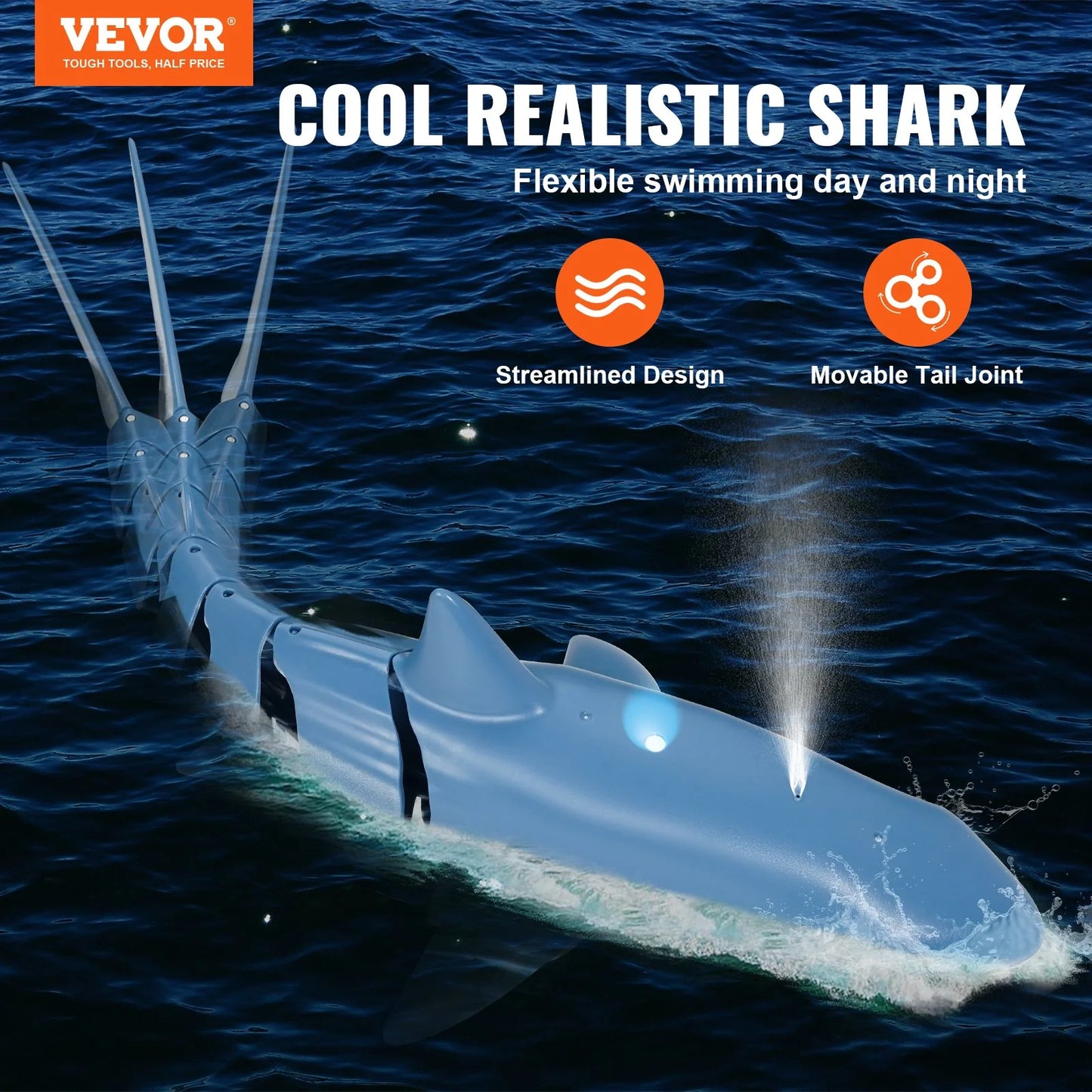Remote Control Shark Toy 2.4 Ghz High Speed RC Boat for Kids Adults Gift