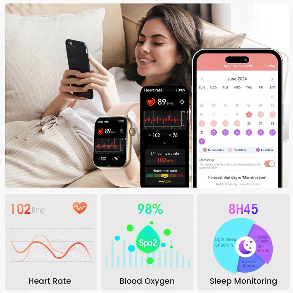 2025 New 1.9-Inch HD Smart Watch Men Bluetooth Call Multiple Exercise Modes Watch Heart Rate IP68 Waterproof Smartwatch Women