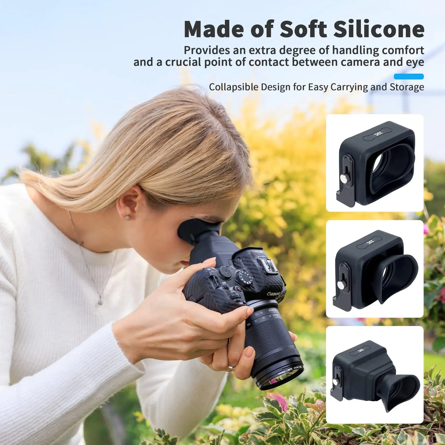 JJC 3X LCD Viewfinder Camera Extender Eyecup Eyepiece Collapsible Fit 3.0" Screen for Nikon Z30 Sony ZV-1 ZV-1F RX100 Canon G7X