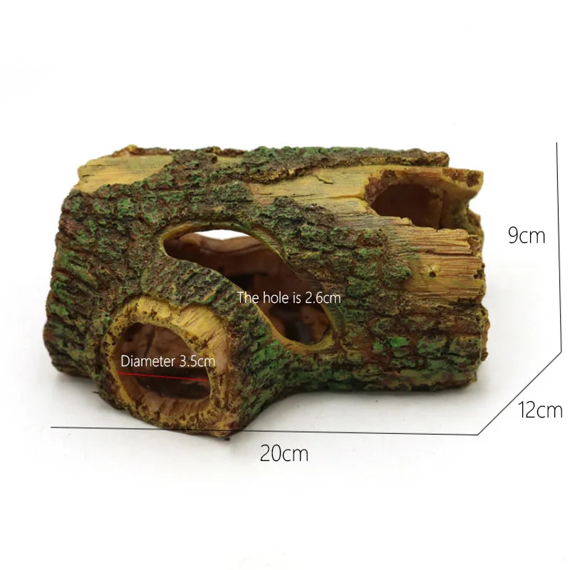 Fish Tank Reptile Box Landscaping Decoration Creative Resin Ornament Lizard Gecko Tree Root Hide Cave Amphibians Terrarium Decor